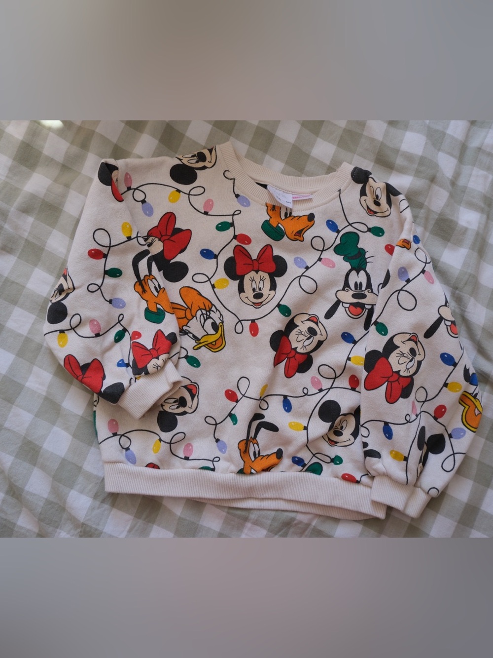 Zara Cream Kids Sweatshirt with Disney Character and Multicolor Light Print